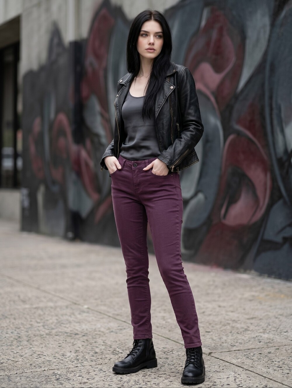 Wit & Wisdom Ab•Solution Plum Skinny Ankle Pants 10P Burgundy Sculpting Stretch